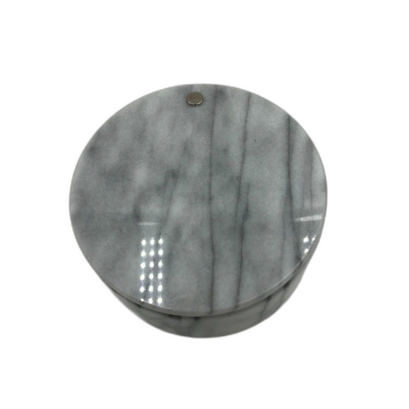 Vintage Marble Gray Vanity Trinket Box Round Organizer Container Storage - Picture 3 of 7